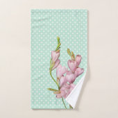 Fleurs de Cerise Moderne Mint Vert Bonjour Belle! (Serviette à main)