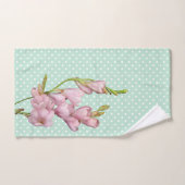 Fleurs de Cerise Moderne Mint Vert Bonjour Belle! (Serviette à main)