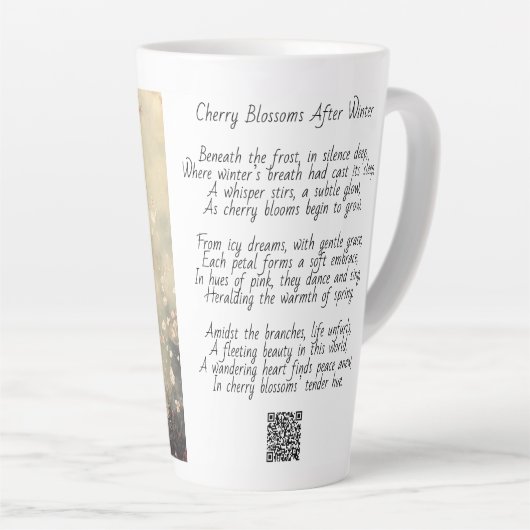 Fleurs de cerises Latte Mug (Angle droit)
