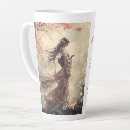 Fleurs de cerises Latte Mug (Angle gauche)