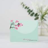 Fleurs de cerises roses chaudes Inséparables Carte (Debout devant)
