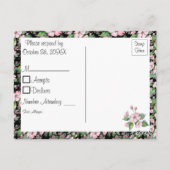 Fleurs de cerises sur carte postale RSVP Black Wed (Dos)