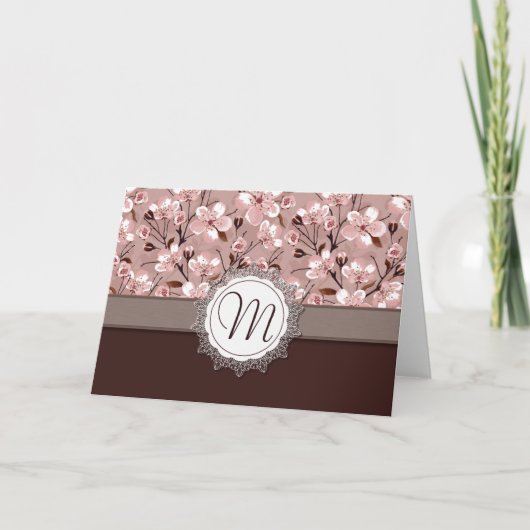Fleurs de cerisier avec le monogramme de dentelle (Devant)