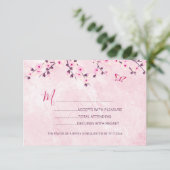 Fleurs de cerisier Baby shower fille rose RSVP (Debout devant)