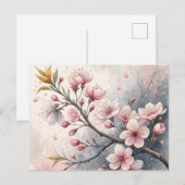 Fleurs de cerisier, Carte postale Invitation (Devant / Derrière)