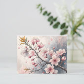 Fleurs de cerisier, Carte postale Invitation (Debout devant)