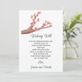 Fleurs de cerisier de mariage Carte du vœu du puit (Debout devant)