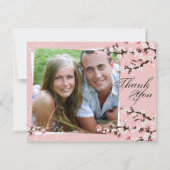 Fleurs de cerisier de rose de carte de mariage de (Dos)