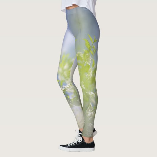 Fleurs de cerisier d'oiseaux Leggings Sky (Gauche)