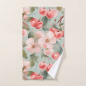 Fleurs de cerisier et cerises Art de printemps (Serviette à main)