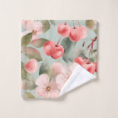 Fleurs de cerisier et cerises Art de printemps (Gant de toilette)