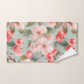 Fleurs de cerisier et cerises Art de printemps (Serviette à main)
