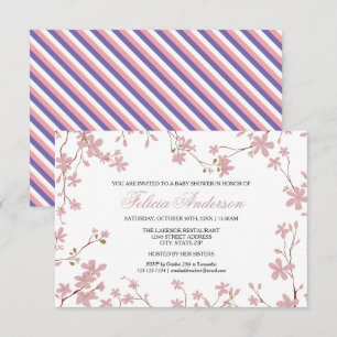 Fleurs de Cerisier - Faire-Part de Baby Shower 3x5