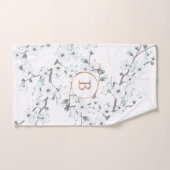Fleurs de cerisier Menthe Blanc Or Rosé Monogramme (Serviette à main)