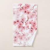 Fleurs de cerisier rose blanc (Serviette à main)
