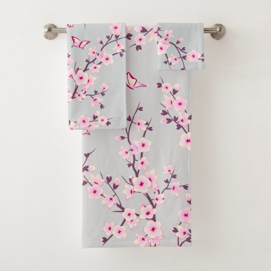 Fleurs de cerisier rose gris (En situation)