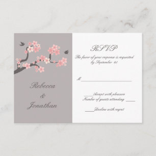 Fleurs de cerisier rose/gris RSVP