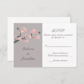 Fleurs de cerisier rose/gris RSVP (Devant / Derrière)