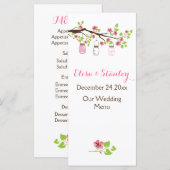 Fleurs de cerisier rose, jarres de mason Carte men (Devant / Derrière)