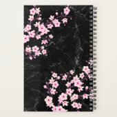 Fleurs de cerisier rose marbre noir personnalisé (Dos)