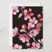 Fleurs de Cerisier Rose Marron Invitation (Dos)