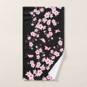 Fleurs de cerisier rose noir (Serviette à main)