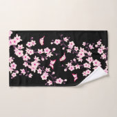 Fleurs de cerisier rose noir (Serviette à main)