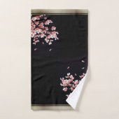 Fleurs de cerisier rose -Noir/Or- Ensemble de serv (Serviette à main)