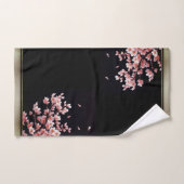Fleurs de cerisier rose -Noir/Or- Ensemble de serv (Serviette à main)