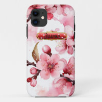 Fleurs de cerisier rose-rouge chaud Coque iPhone /