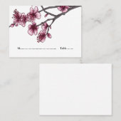Fleurs de cerisier rose simple Cartes de place (Devant / Derrière)