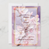 Fleurs de cerisier roses - Invitation lavande rose (Devant)
