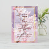 Fleurs de cerisier roses - Invitation lavande rose (Debout devant)