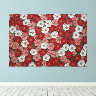 Fleurs de cerisier rouges et roses – Art mural en