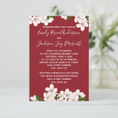 Fleurs de cerisier rouges - Invitation de mariage/ (Debout devant)