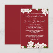 Fleurs de cerisier rouges - Invitation de mariage/ (Devant / Derrière)