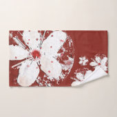 Fleurs de cerisier saku rouge blanc élégant (Serviette à main)