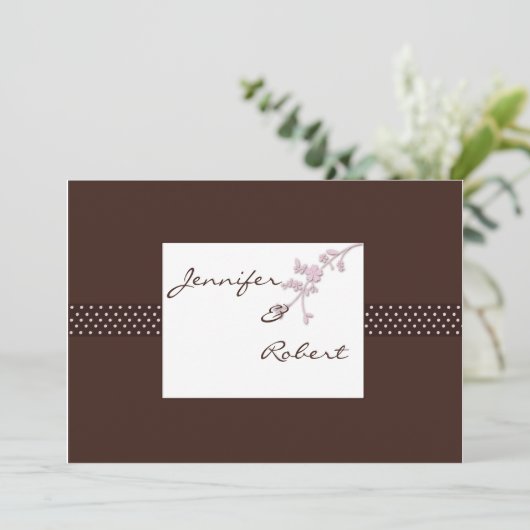 Fleurs de cerisier sur le faire-part de mariage (Debout devant)