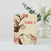 Fleurs de cerisier vintages numéro de table Postca (Debout devant)