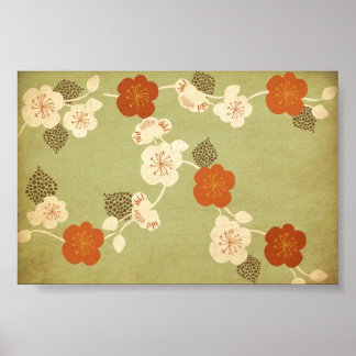 Fleurs de cerisier vintages Poster