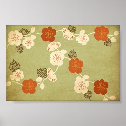 Fleurs de cerisier vintages Poster (Devant)