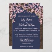 Fleurs de cerisiers à la Faire-part de mariage de (Devant / Derrière)