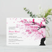 Fleurs de cerisiers avec oiseaux Invitation d'anni (Debout devant)