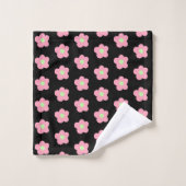 Fleurs de cerisiers en noir (Gant de toilette)