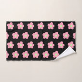 Fleurs de cerisiers en noir (Serviette à main)