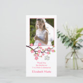 Fleurs de cerisiers roses, colombe, Carte photo re (Debout devant)