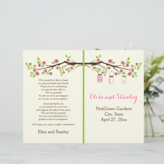 Fleurs de cerisiers roses, programme de mariage de (Debout devant)