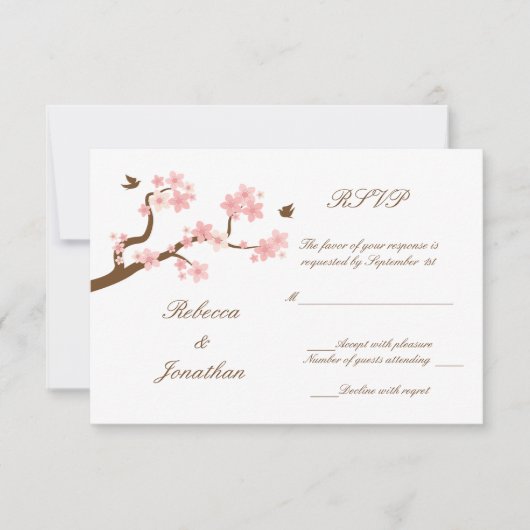 Fleurs de cerisiers sur blanc RSVP (Devant)