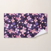 Fleurs de cerisiers violets peints à la main (Serviette à main)