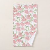 Fleurs de champ dentelle texturée rose blanc (Serviette à main)